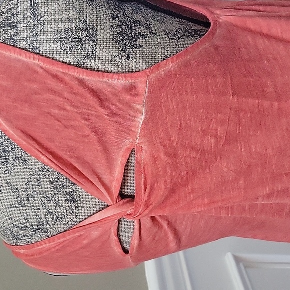 NWOT Free People Maxi Dress Coral Small Cut Out Back Side Vent Beautiful - Picture 7 of 8